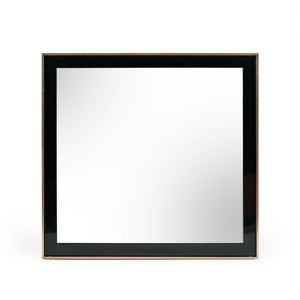 Cartier Brushed Bronze Black 6 Drawer Mirror Black square mirror on a white background