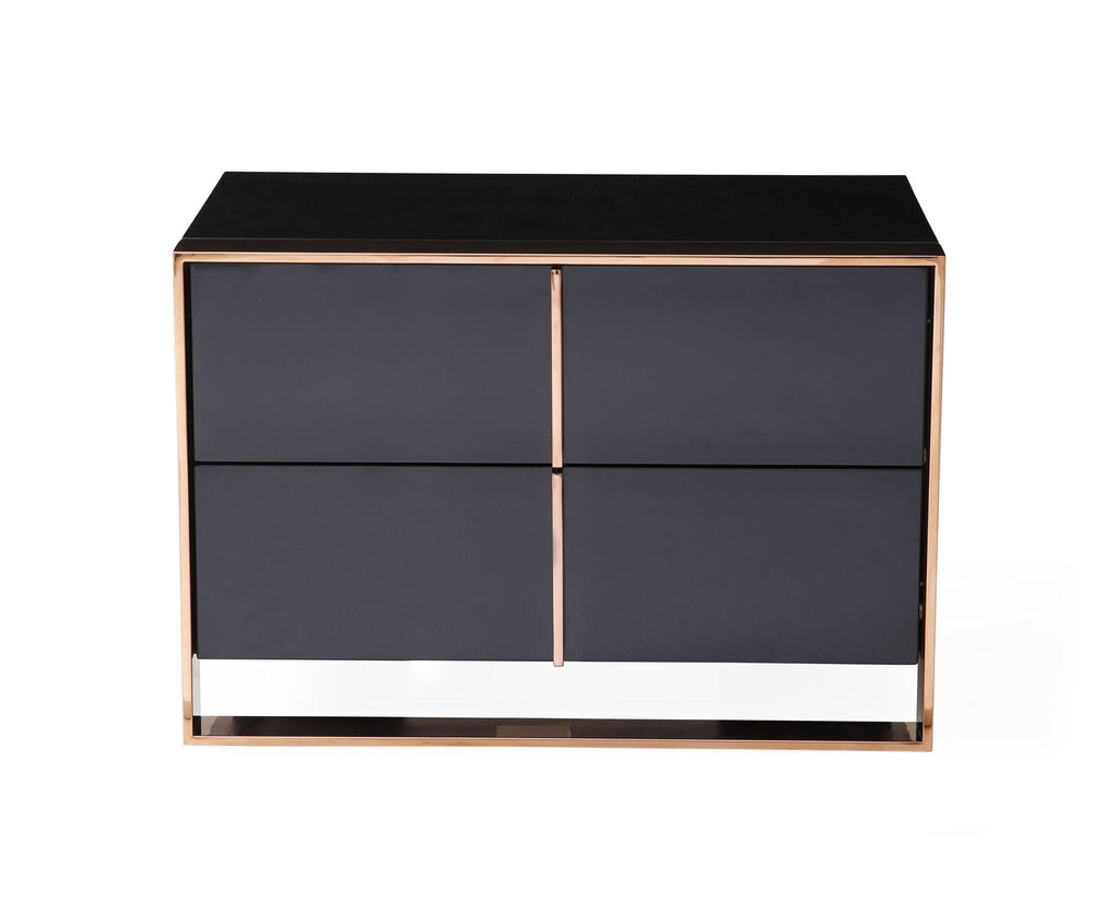 Cartier Brushed Bronze Black Nightstand