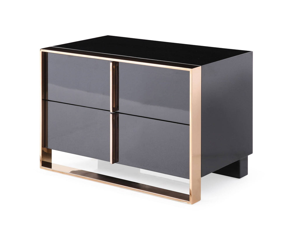 Cartier Brushed Bronze Black Nightstand
