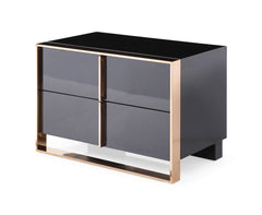 Cartier Brushed Bronze Black Nightstand