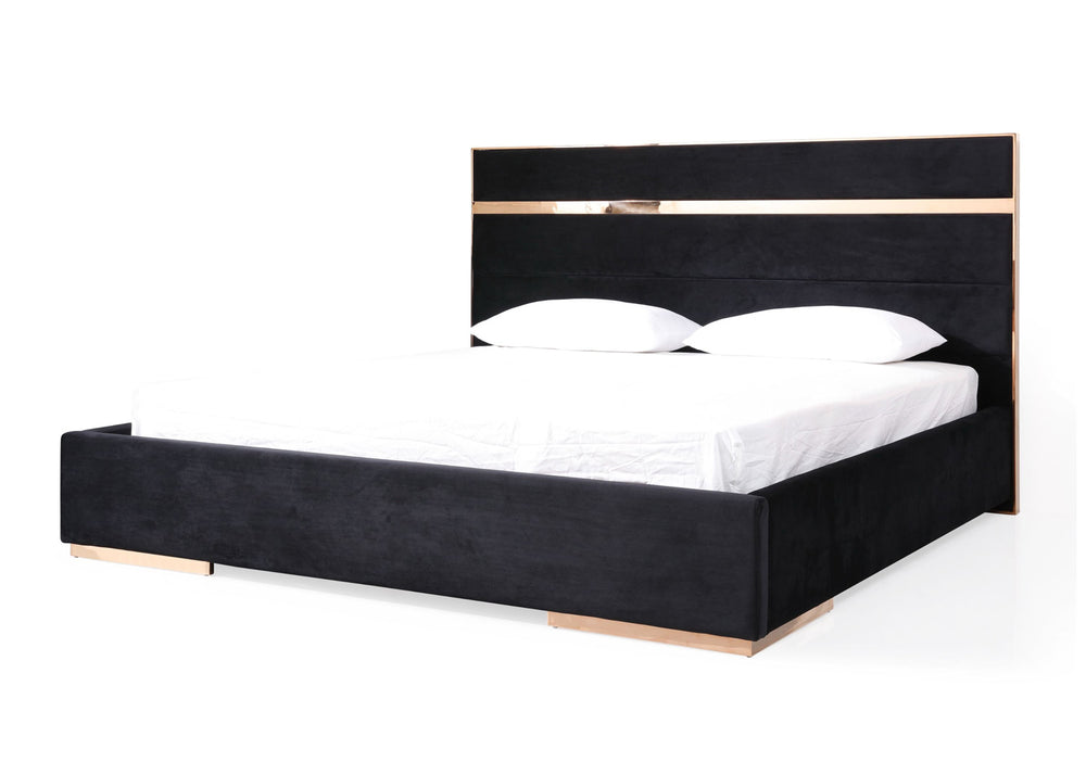 Cartier Brushed Bronze Black Velvet Modern Style Bedroom