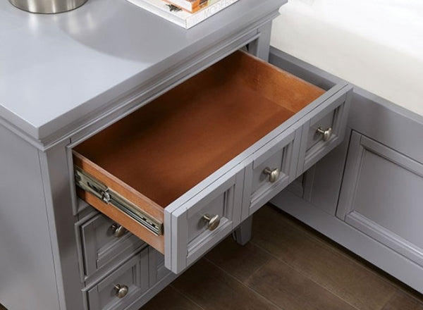 Cassie Transitional Gray Nightstand Drawer