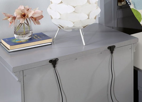 Cassie Transitional Gray Nightstand USB