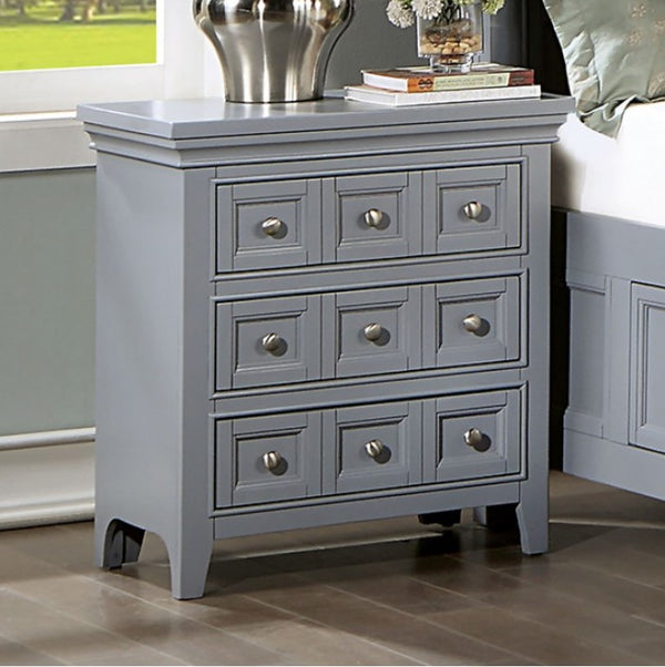 Cassie Transitional Gray Nightstand