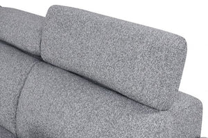Chiller Contemporary Style Pull Out Sleeper Sectional Sofa Gray fabric sofa with a close-up view on a white background