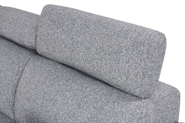 Chiller Contemporary Style Pull Out Sleeper Sectional Sofa Gray fabric sofa with a close-up view on a white background