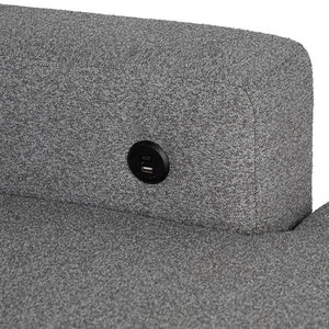 Chiller Gray Contemporary Style Pull Out Sleeper Sectional Sofa Gray textured surface with a USB port