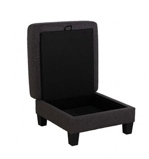 Black upholstered chair on a white background