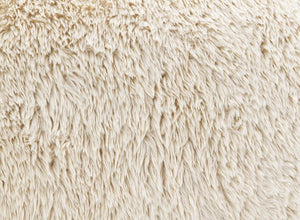 Dareen Contemporary Sand Faux Fur Loveseat with Ball Pillows