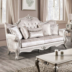 Darian Diamond Tufted Traditional Style Sofa Off White