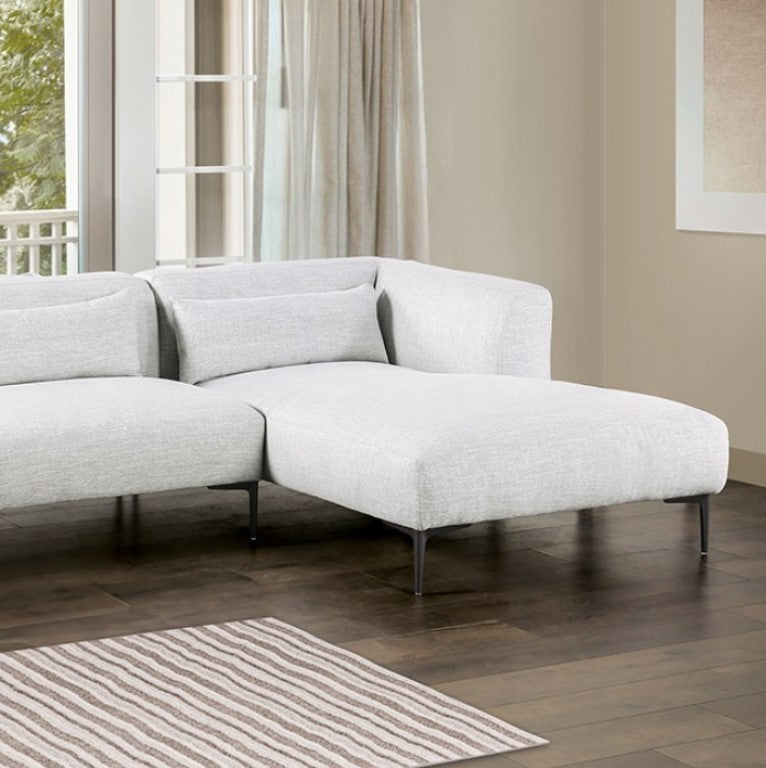 Debron Linen Light Gray Sectional Sofa