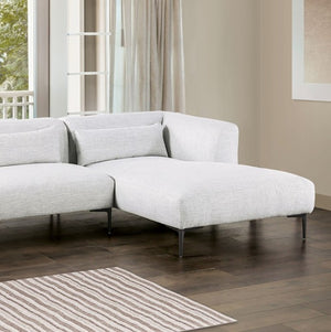 Debron Linen Light Gray Sectional Sofa Chase