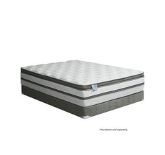 Siddalee Euro Pillow Top Gel Infused Memory Foam Mattress 16" A mattress with a quilted white top and gray side panels, shown on a plain white background with small text below reading '*Foundation sold separately.'.