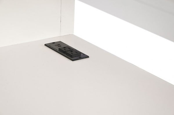 Dino Loft Bed With Full Bed Black power outlet on a white surface
