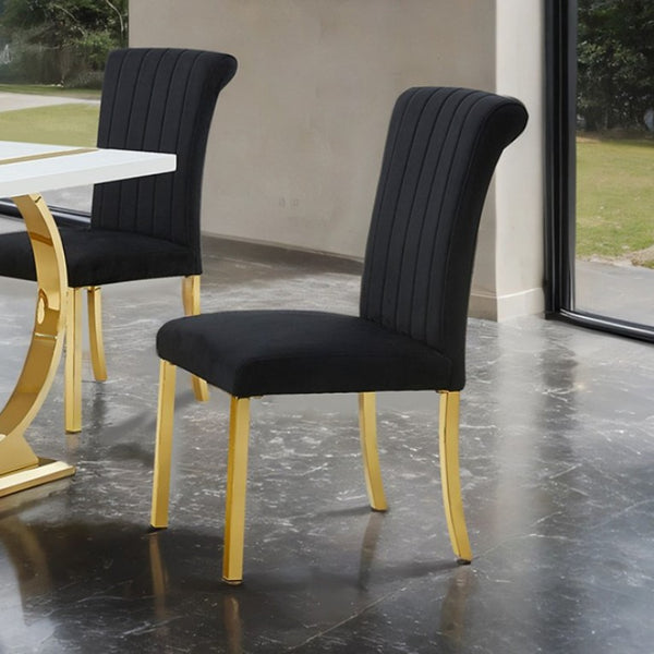 Editta Modern Glam Gold Black Dining Chair