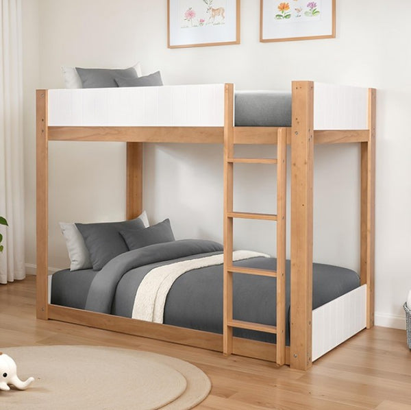 Elia Twin Twin White Natural Low Bunkbed