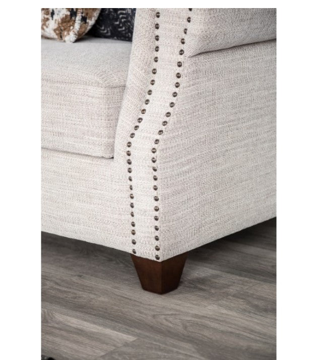 Erni Light Gray Fabric Sofa With Pillows