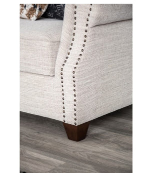 Erni Light Gray Fabric Sofa With Pillows Leg
