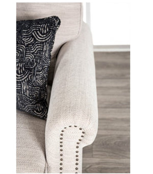 Erni Light Gray Fabric Sofa With Pillows Arm
