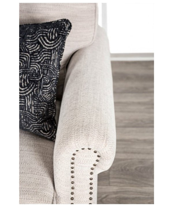 Erni Light Gray Fabric Sofa With Pillows Arm
