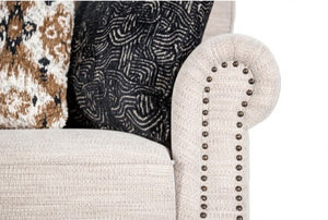 Erni Light Gray Fabric Sofa With Pillows Arm