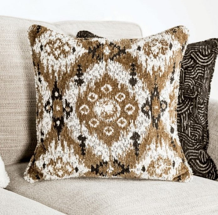 Erni Light Gray Fabric Loveseat With Pillows