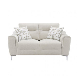 Estrella Light Taupe Brown Slope Flair Arm Loveseat Gray sectional sofa on a white background