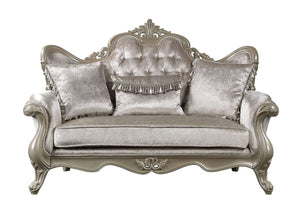 Ethaan Button Tufted Traditional Fabric Loveseat