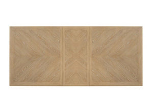 Ezera Natural Extendable Dining Table Wooden panel with a chevron pattern on a white background