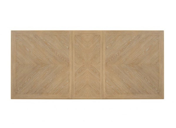 Ezera Natural Extendable Dining Table Wooden panel with a chevron pattern on a white background