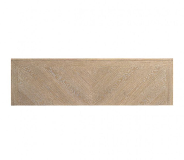 Ezera Natural Dining Server Wooden sideboard with geometric pattern against a neutral wall