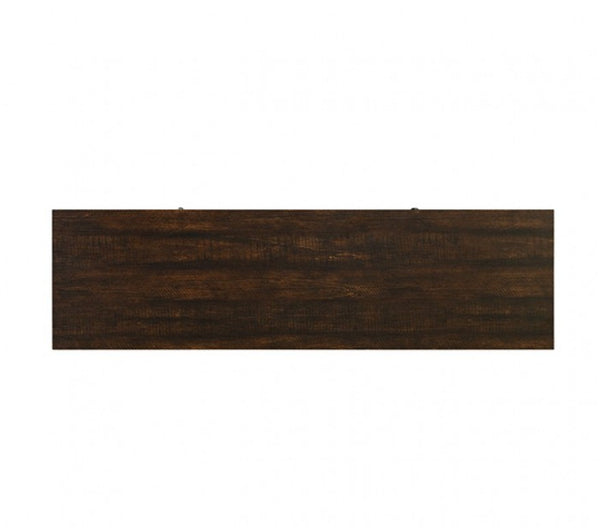 Gabby Rustic Farmhouse Two Tone TV Stand table top Dark brown wooden panel on a white background