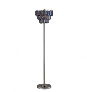 Genna Hanging Black Chrome Crystal Floor Lamp Evelom skincare product packaging on a white background