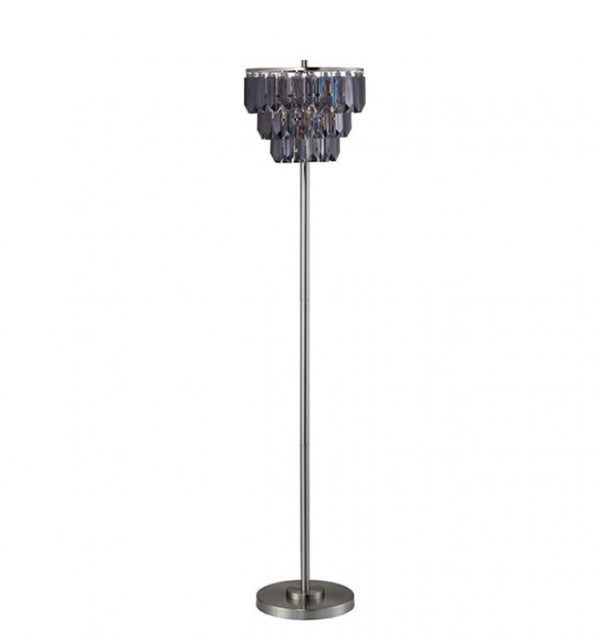 Genna Hanging Black Chrome Crystal Floor Lamp Evelom skincare product packaging on a white background