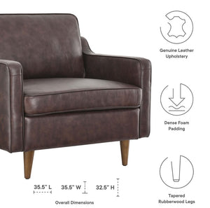 Genpart Modern Chair Genuine Leather Size