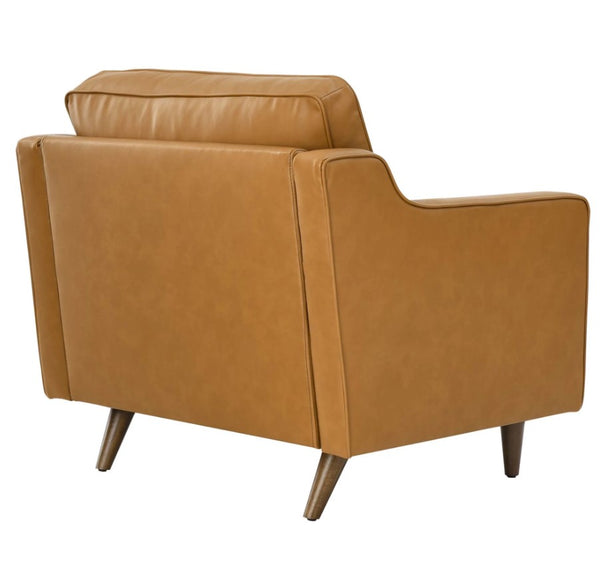 Genpart Modern Chair Genuine Leather Tan Back