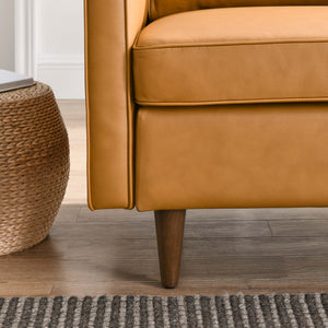 Genpart Modern Chair Genuine Leather Tan Leg
