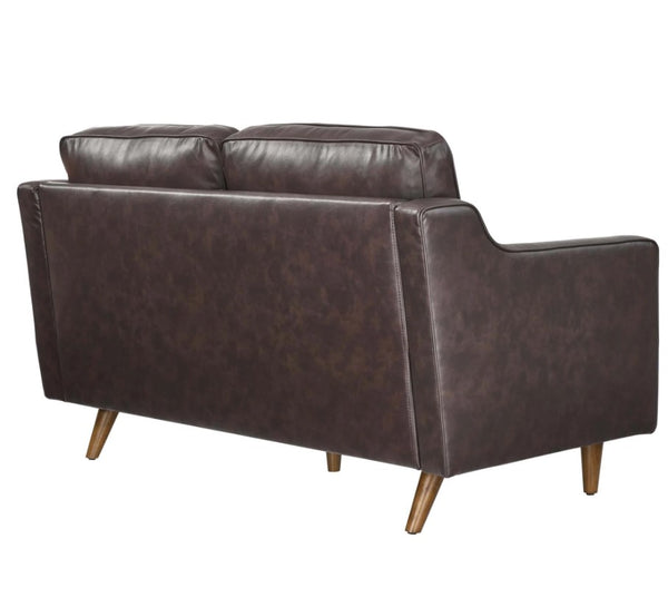 Genpart Modern Loveseat Genuine Leather Back 