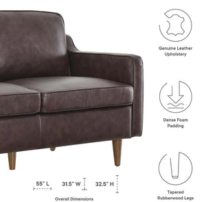 Genpart Modern Loveseat Genuine Leather Size