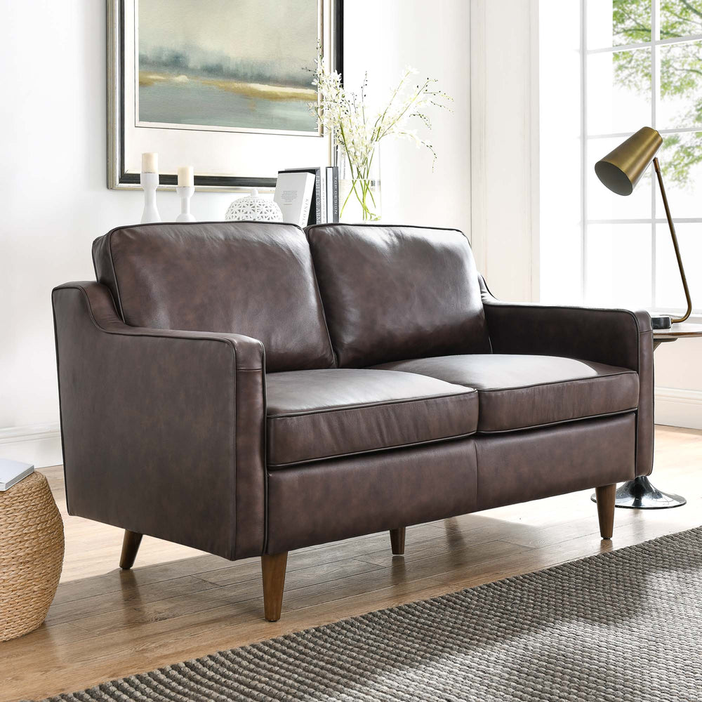 Genpart Modern Loveseat Genuine Leather