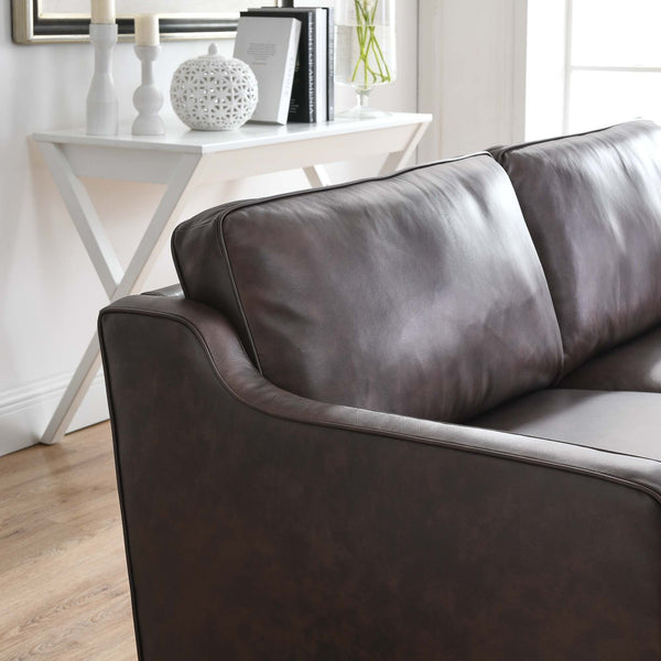 Genpart  modern brown genuine leather sofa   Arm style