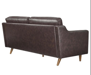 Genpart  modern brown genuine leather sofa  back style