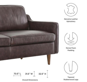 Genpart  modern brown genuine leather sofa  size