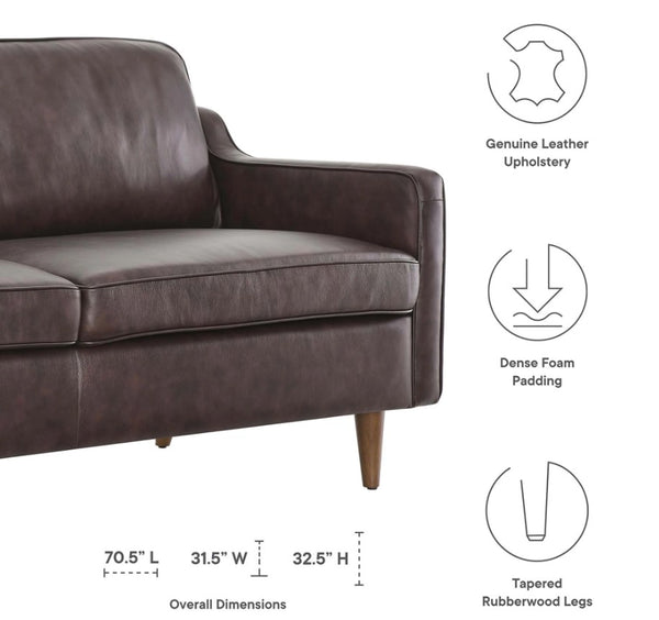 Genpart  modern brown genuine leather sofa  size