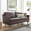 Genpart modern brown genuine leather sofa 