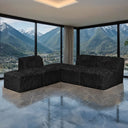 #Black  Giacinto Compressed Foam Modern L-Sectional Sofa Black Finish