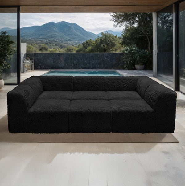 #Black  Giacinto Compressed Foam Modern Daybed Black Finish
