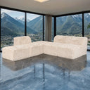 #sand  Giacinto Compressed Foam Modern L-Sectional Sofa Sand Finish
