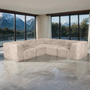 #Taupe  Giacinto Compressed Foam Modern L-Sectional Sofa Taupe Finish Style