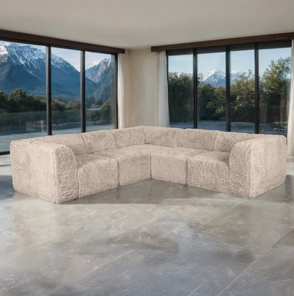 #Taupe  Giacinto Compressed Foam Modern L-Sectional Sofa Taupe Finish Style